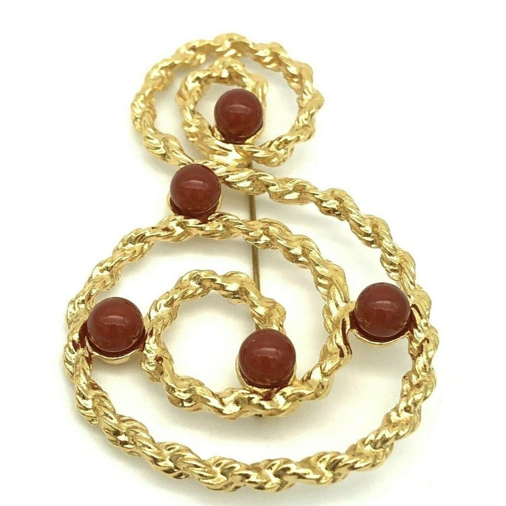 Women's Vintage Brooch/Treble Clef Avon Bold Swirl Pin for Musical Lovers